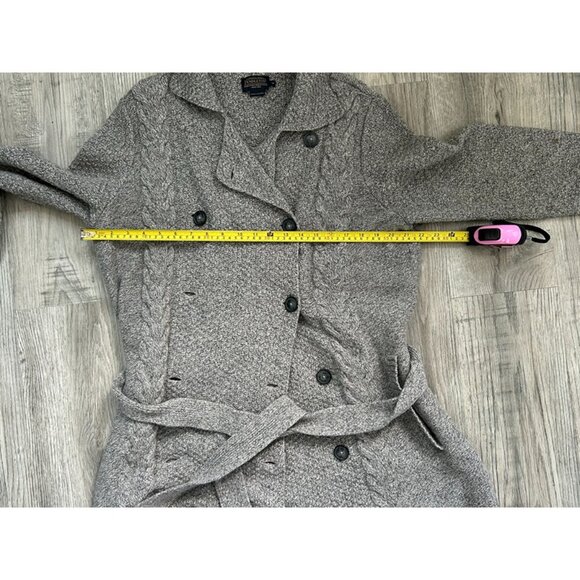 Pendleton Womens Gray Knit Lambswool Belted Double Breasted Sweater Size 1X - Picture 10 of 11